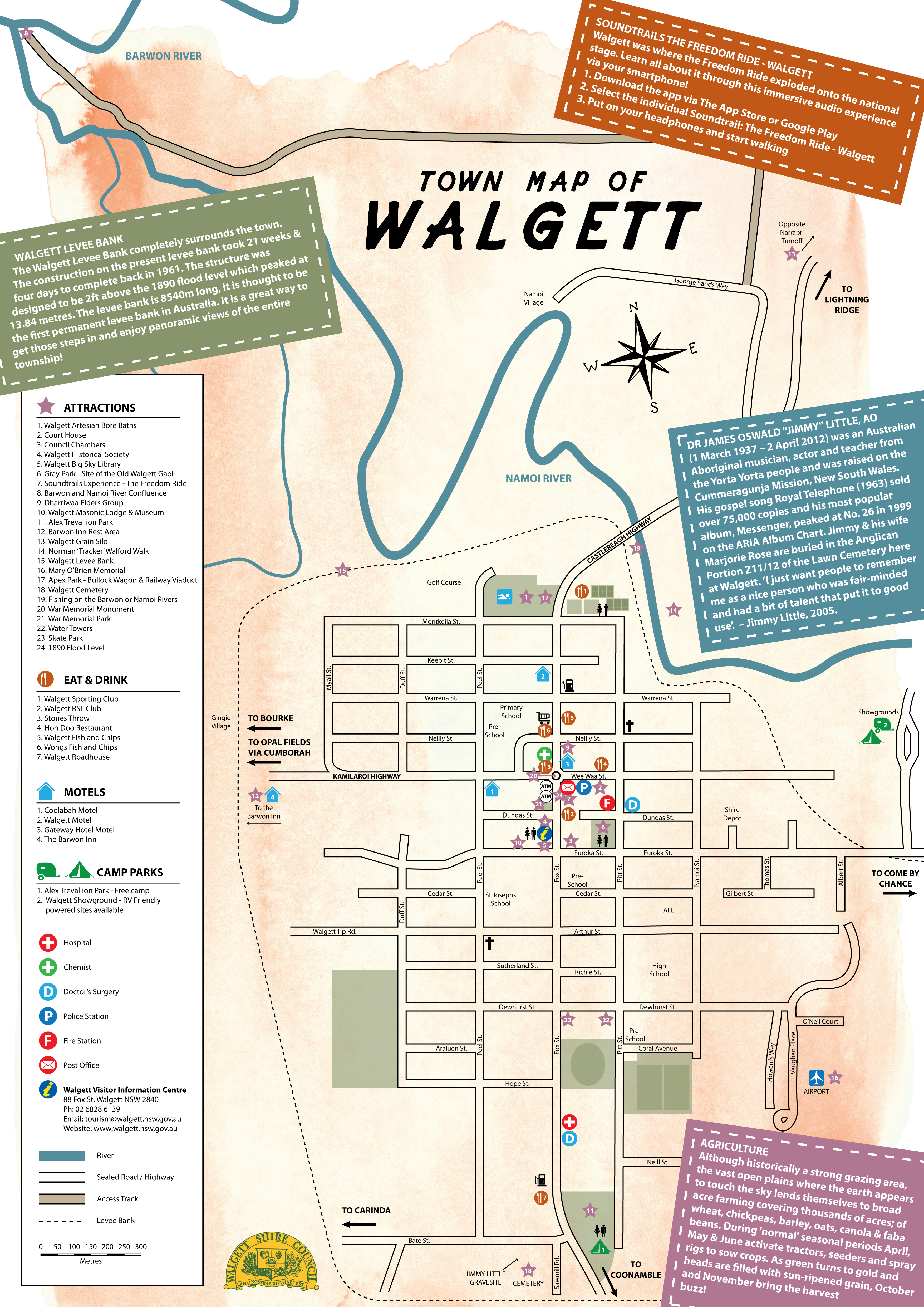 Walgett Town Map Lightning Ridge Region